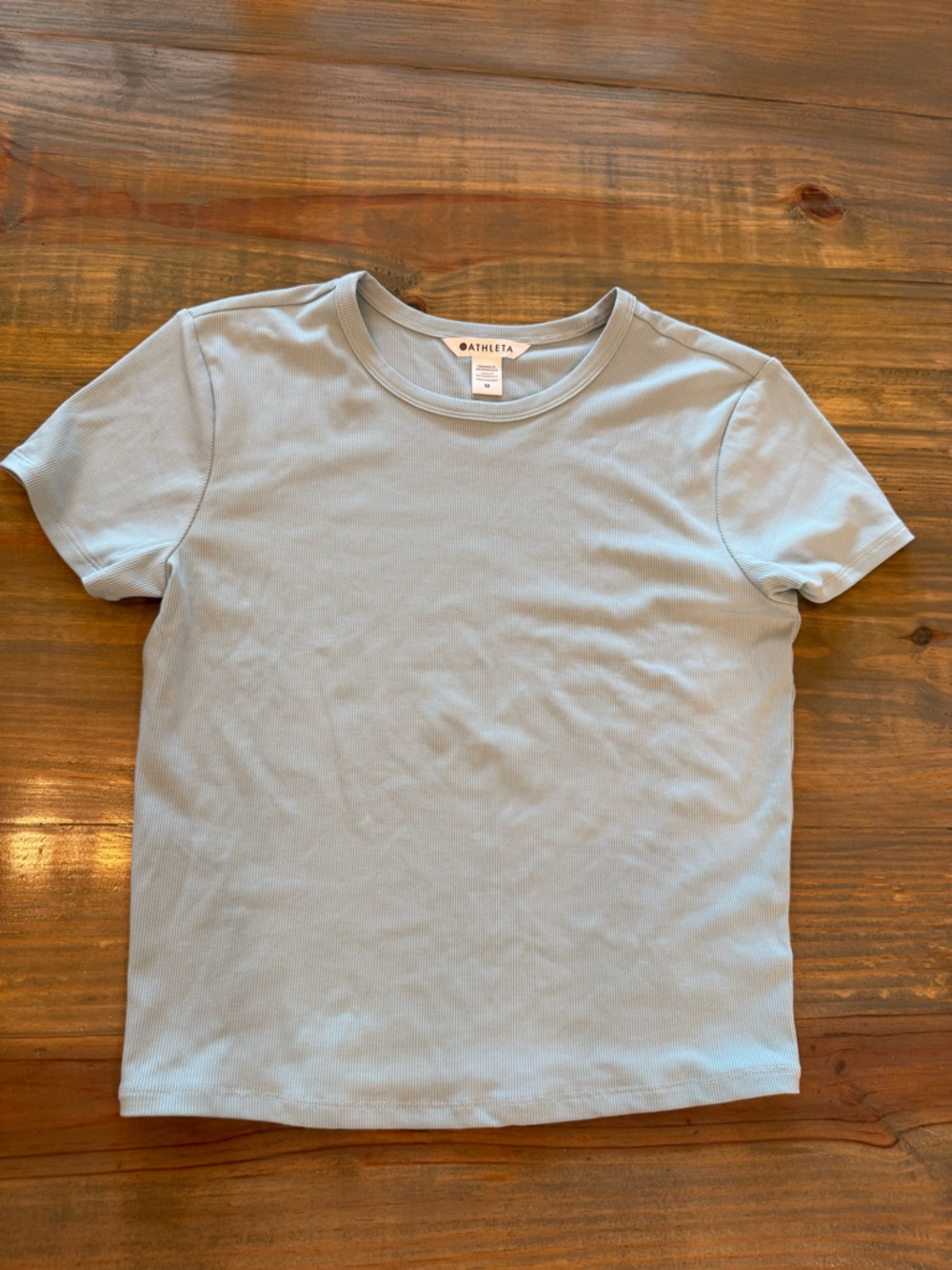 Athleta Signature Rib Crop Tee Dew  Size M Stretch Modal Top new with tags